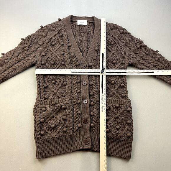 Aritzia Wilfred Cardigan Sweater New Alps Womens 2XS Brown Knit Wool Heavyweight - Picture 6 of 8